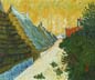 Reproductions and Copies of masterpieces oil on canvas Vincent Van Gogh revisited by Ida Parigi’s paintings: Street in Saintes-Maries